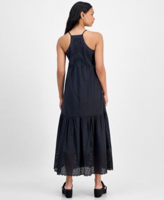 Women's Cotton Eyelet Racerback Midi Dress, Exclusively at Macy's