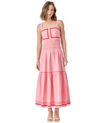 english factory linen cotton ric rac midi dress Linen Blend Tiered Ric Rac Midi Dress