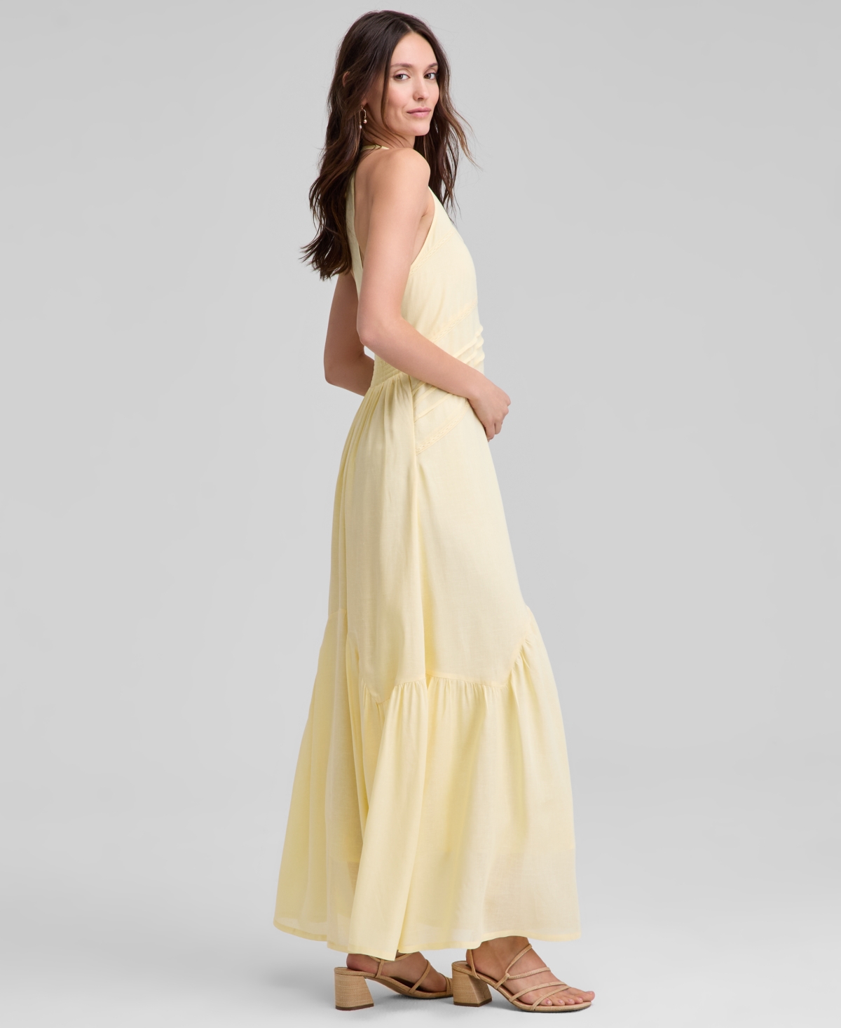 Shop And Now This Women's Pintuck-pleat Halter Maxi Dress, Exclusively At Macy's