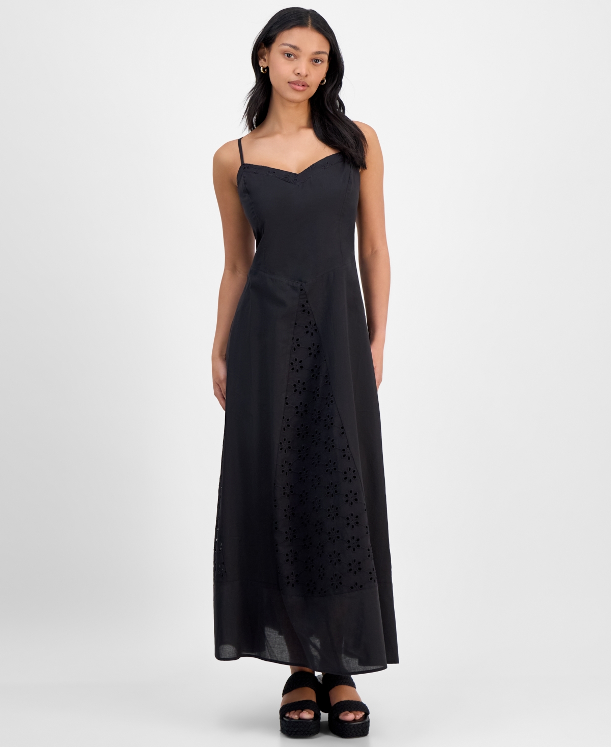 Shop And Now This Women's Eyelet Godet Maxi Dress, Exclusively At Macy's