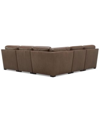 Radley Roll Arm 104" 5-Pc. Leather Square Corner L Sectional, Exclusively at Macy's