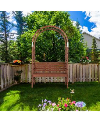 Wooden Arch with Bench for 2 People for Stylish Outdoor Seating and Garden Decor