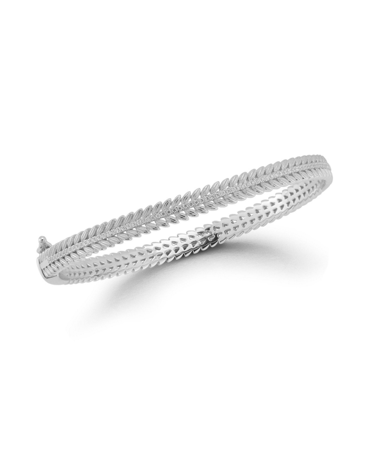 Sterling Silver Wreath Bangle Bracelet - Gold