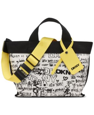 DKNY Brady Medium Logo Graffiti Crossbody Bag - Macy