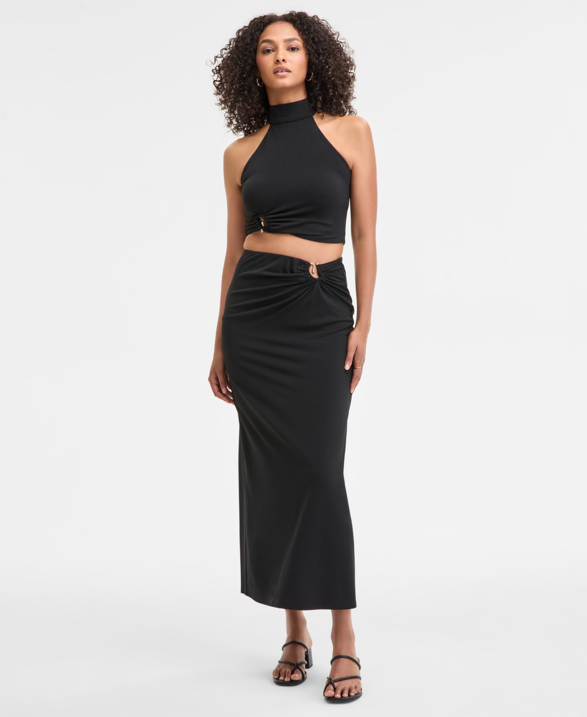 Bar Iii Women's Hardware Sleeveless Halter Top, Exclusively At Macy's