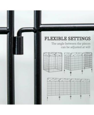 4 Pack Steel Foldable Fence Trellis Panel Animal Barrier