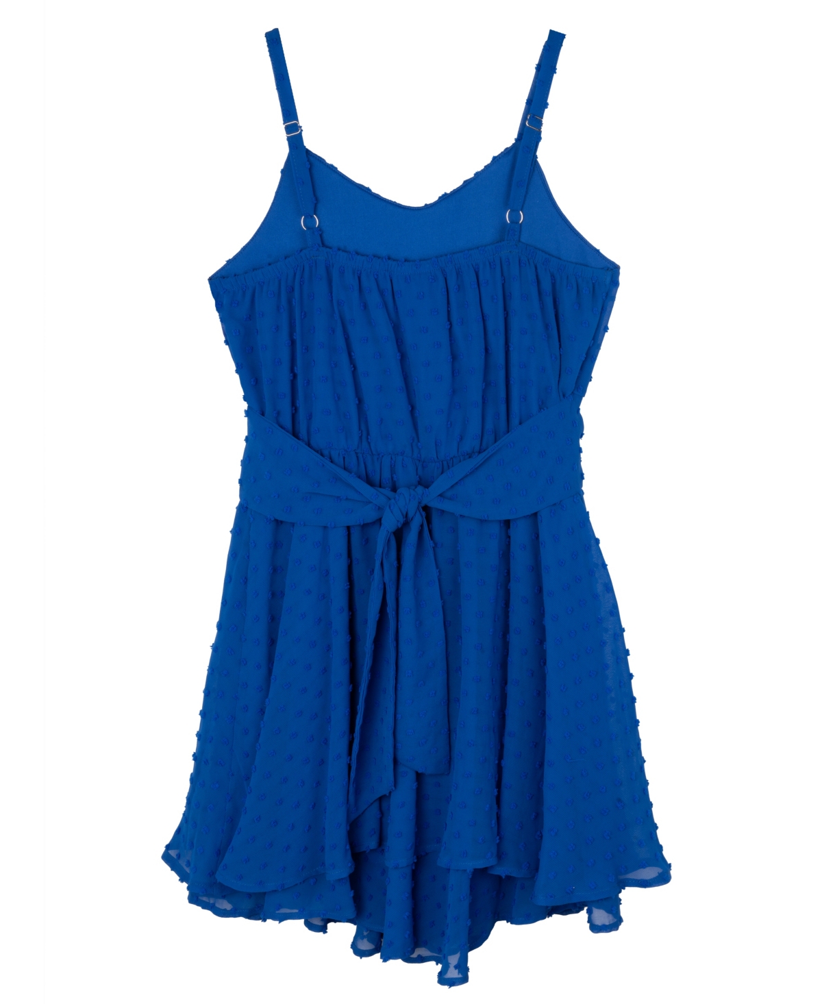 Rare Editions Big Girls Clip-dot Romper In Royal