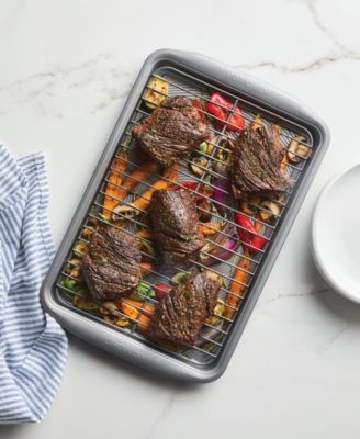 Bakeware 11" x 17" Baking Sheet Pan & Expandable Cooling Rack 3-Pc. Set