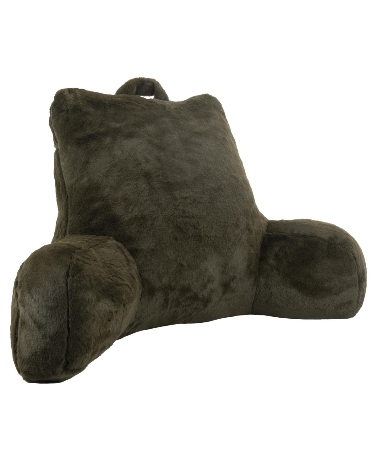 Arlee Home Fashions Sutton Place Faux Rabbit Fur Backrest Pillow 33" X 18" In Chocolate