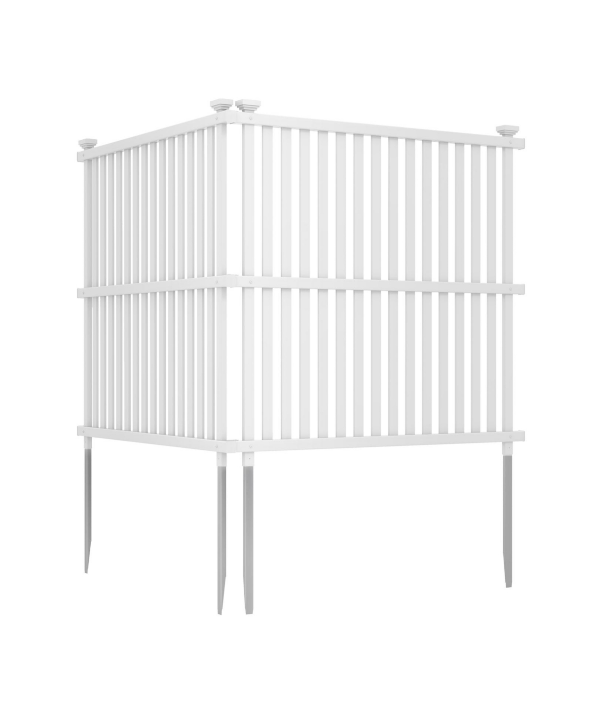 Air Conditioner Fence Panel with Ground Stakes Outdoor Privacy Screen for Concealing Ac Units - White
