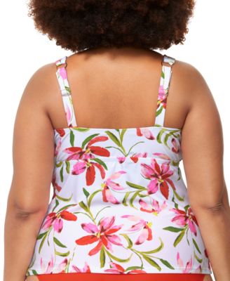 Trendy Plus Size Tanzania Tankini Top