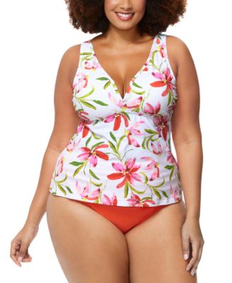 Shop Raisins Curve Trendy Plus Size Tanzania Tankini Top Costa Bikini Bottoms