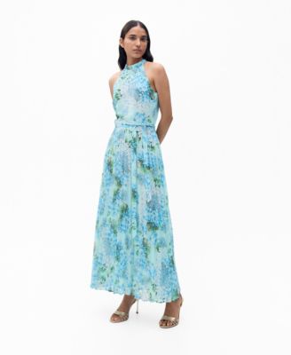 MANGO - Women's Floral-Print Pleated Dress