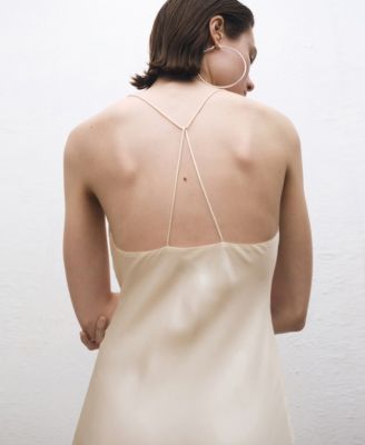 Women's Draped Neckline Silk Dress