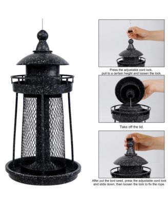 Hanging Wild Bird Feeder Panorama Gazebo Lighthouse Design