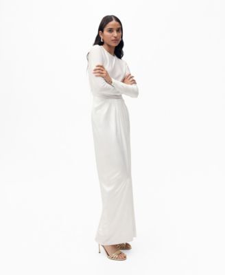 MANGO - Women's Combined-Fabric Long Dress