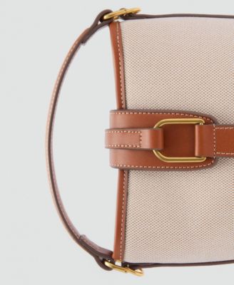 Women's Contrasting Canvas Bucket Bag