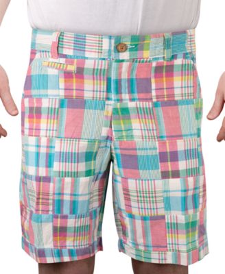 Men's Acid Wash Madras 9" Shorts