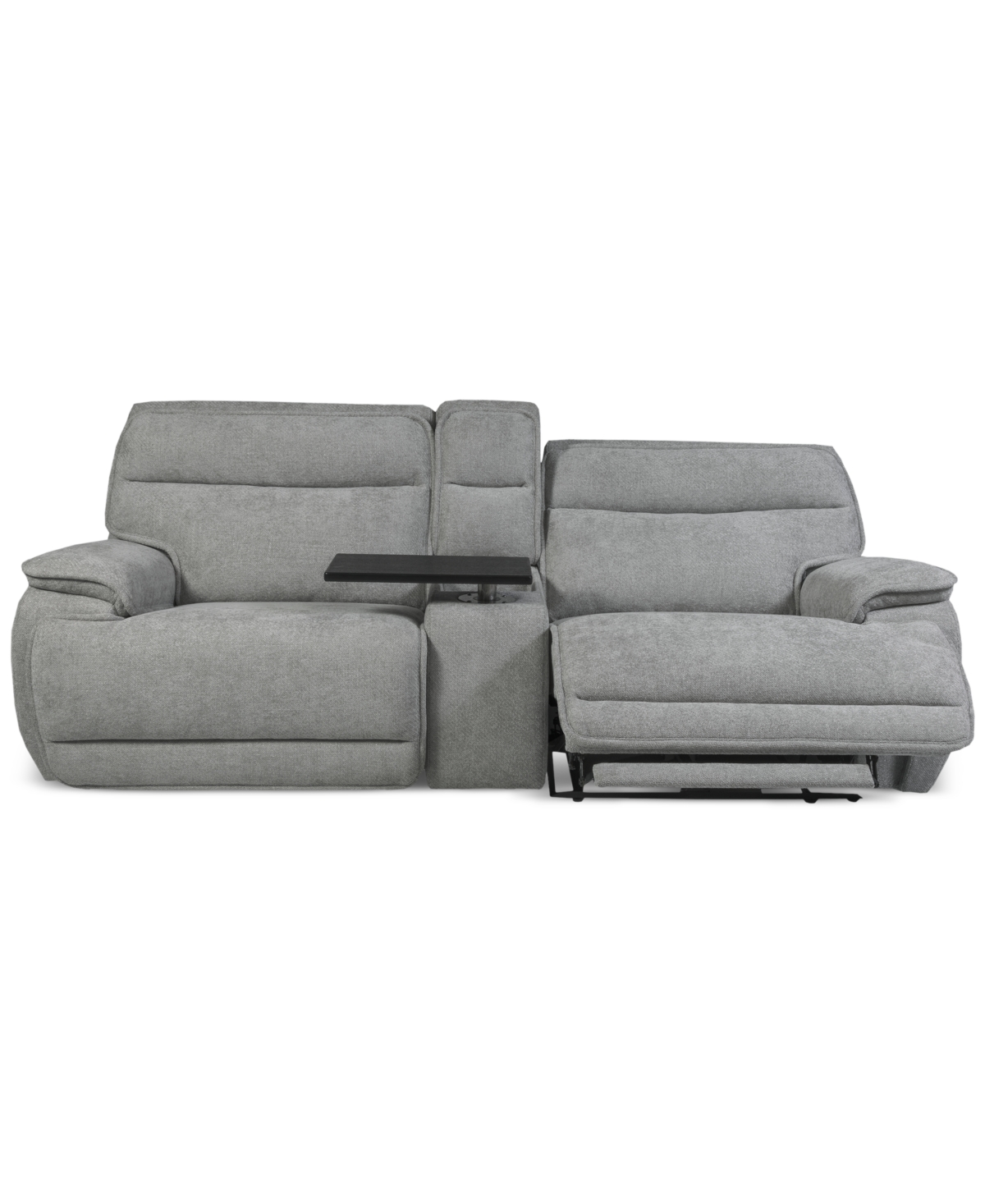Macy's Ozryn 3-pc. Fabric Sofa With Console And 2 Power Motion Chairs, Exclusively At  In Silver