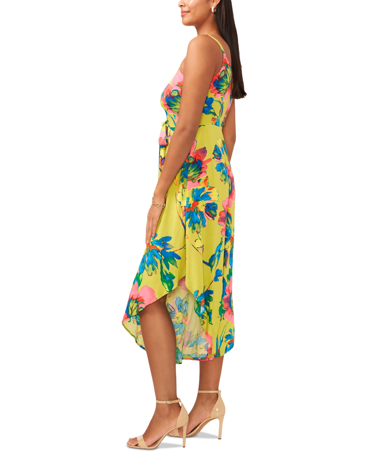 MSK PRINTED TIE-FRONT JUMPSUIT 