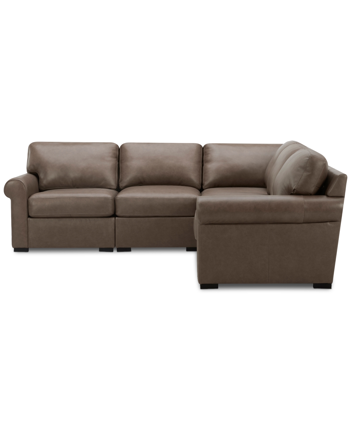 Macy's Radley Roll Arm 104" 5-pc. Leather Square Corner L Sectional, Exclusively At