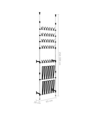 Telescopic Shoe Rack with Rods Aluminum