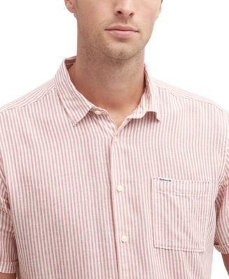Men's Deerpark Linen Short Sleeve Striped Button-Front Shirt