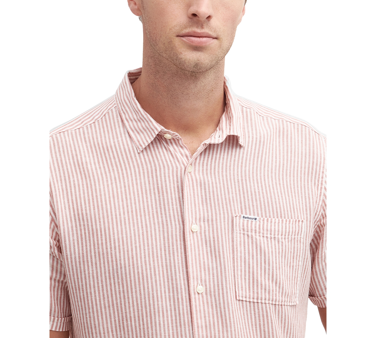 BARBOUR MEN'S DEERPARK SHORT SLEEVE STRIPED BUTTON-FRONT SHIRT 
