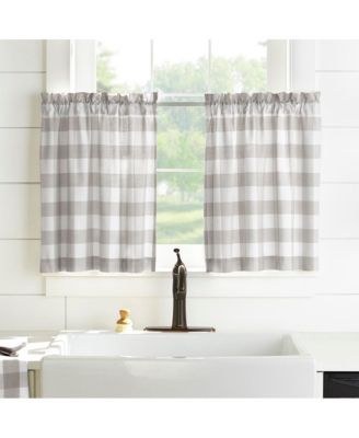Elrene Home Fashions - Farmhouse Living Buffalo Check 30" x 24" Window Tier Set