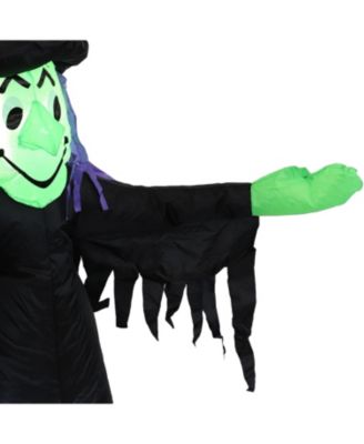 Outdoor Wendolyn the Wicked Witch Self-Inflating Halloween Inflatable Yard Decoration with LED Lights and Built-In Fan - 5'