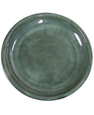 Avignon Ceramic Bird Bath with Glazed Finish - Green Mist - 18.75" H