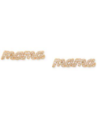 kate spade new york - Gold-Tone Mama Said Pav&eacute; Stud Earrings