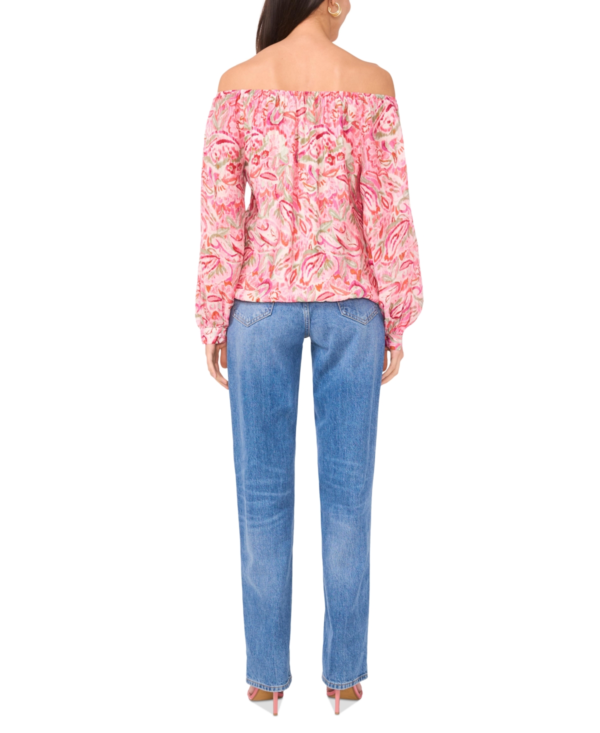 VINCE CAMUTO WOMEN'S FLORAL-PRINT OFF-THE-SHOULDER TOP 