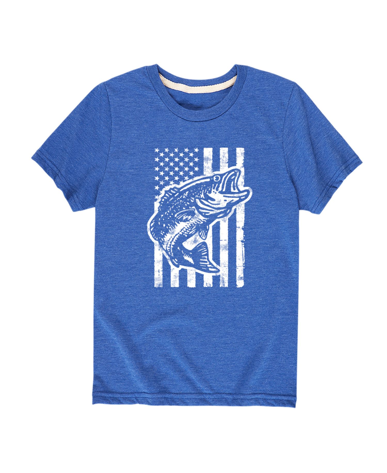 Big Boys Americana Flag Fish Graphic T-Shirt