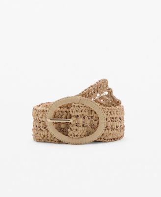 MANGO - Women's Natural Fibre Buckle Belt