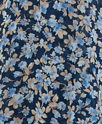 Juniors' Molded-Cup Wrap High-Low Fit & Flare Dress