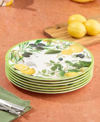 Limone Melamine 6-Pc. Dinner Plates, Service For 6