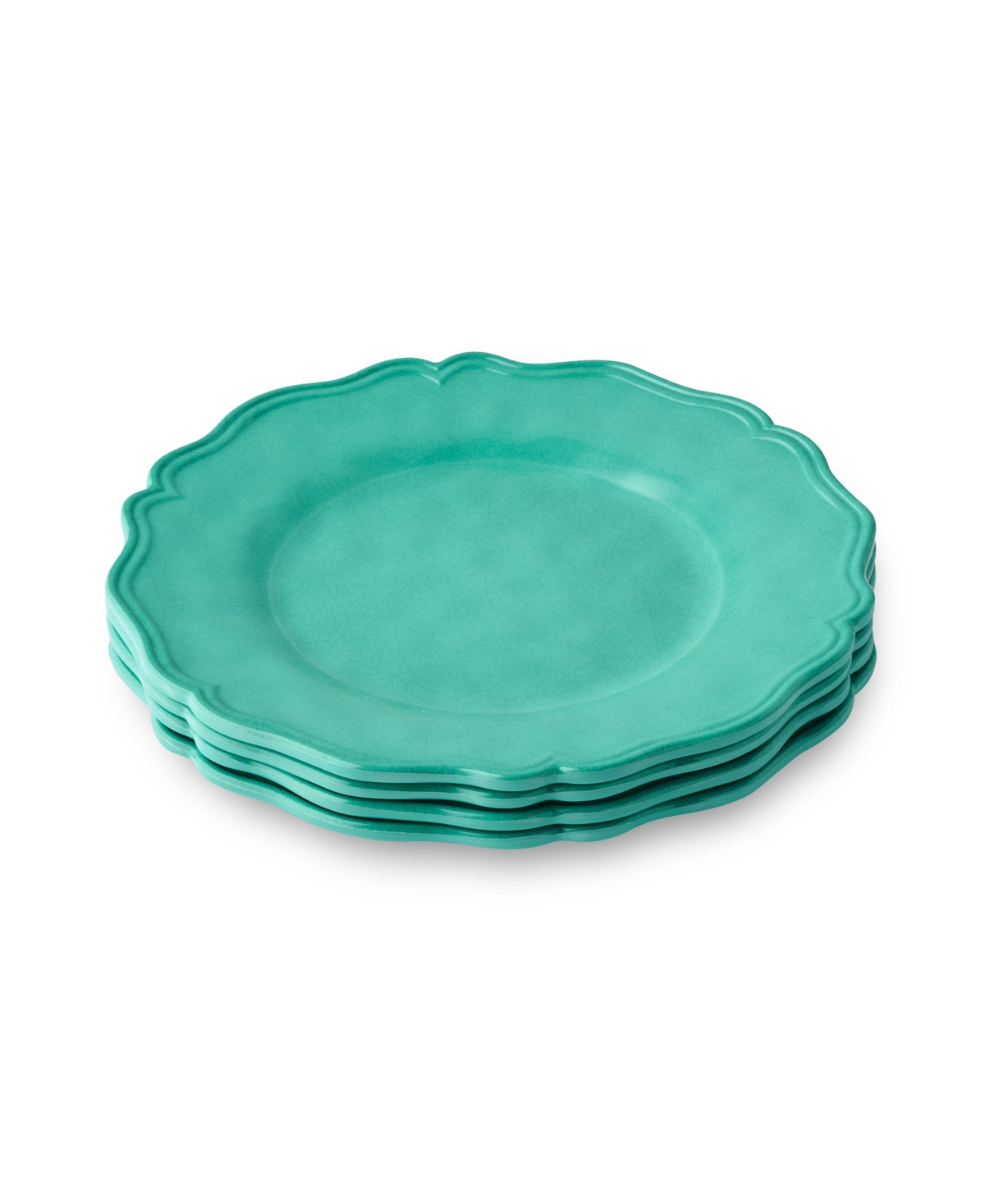 Isabella Crackle Melamine 4-Pc. Salad Plates, Service for 4 - Teal