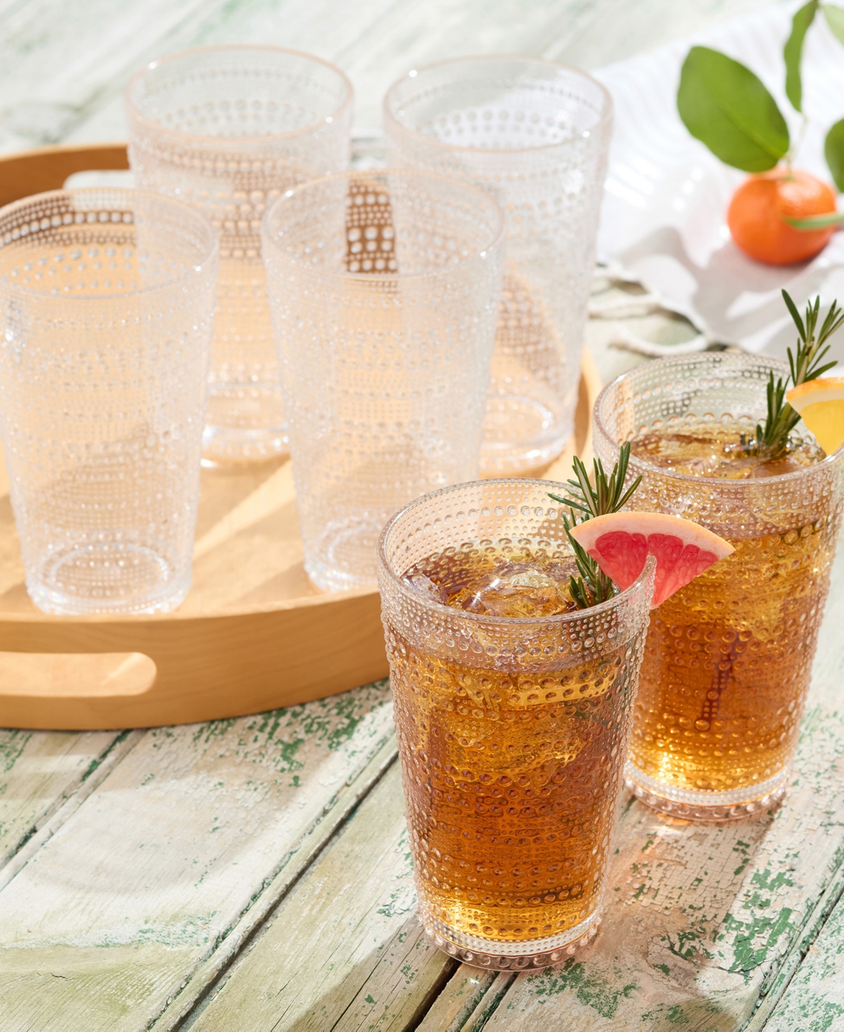 Certified International Set Of 6 Santa Fe 22oz Acrylic Ice Tea Glasses In Clear
