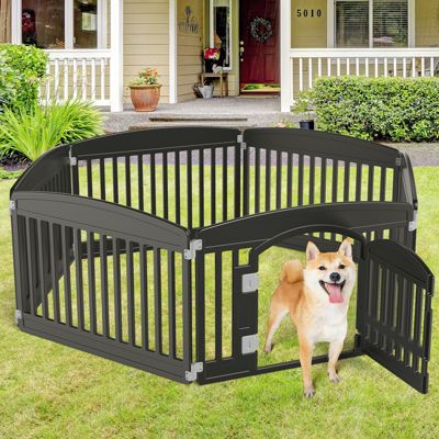 Dog Playpen Adjustable Folding Portable Pet Fence For Small To Medium Dogs Indoor Outdoor Use