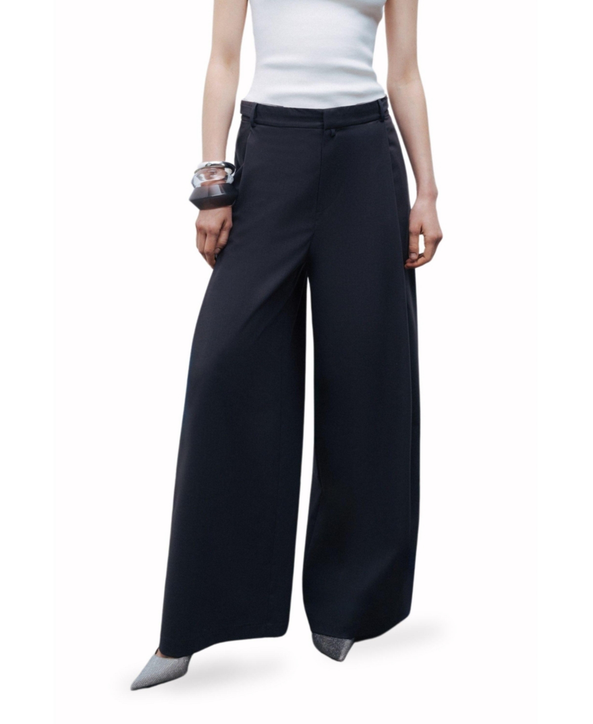 Women's Belt Detailed Pants - Anthracite