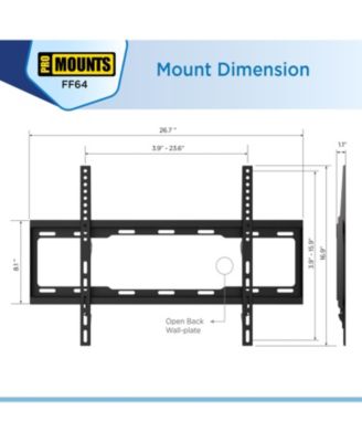 Flat TV Wall Mount for TVs 42" - 84" Up to 143 lbs