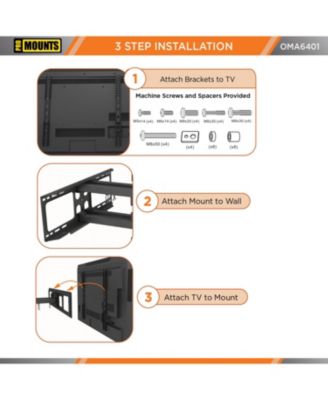 Full Motion TV Wall Mount for TVs 37" to 92" Up to 88 lbs