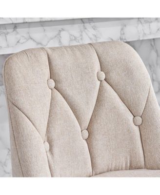 Set of 2 Counter Height Stools, 25.2" Upholstered Chairs with Tufted Back and Metal Frame, Ideal for Kitchen Island or Dining Room