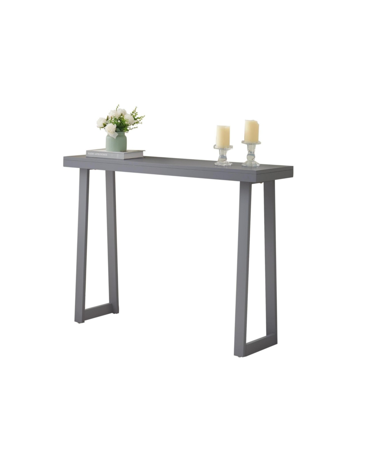 Kings Brand Furniture Claude Narrow Console Table Perfect for Sofa Table, Entryway Table for Hallway, Living Room - Grey, 44" width