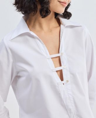 Women's Crisp Details Button-down Shirt in White