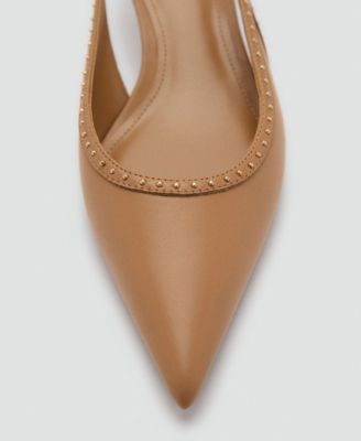 MANGO Women's Stud Detail Kitten-Heel Shoes