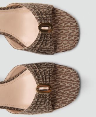 Women's Metallic Detail Heeled Sandals