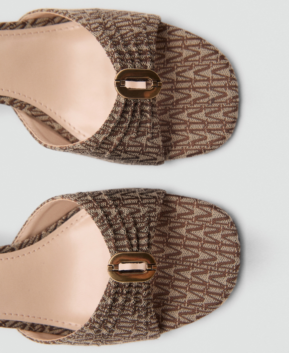 Mango Heeled Sandals With Metallic Detail Brown In Brown