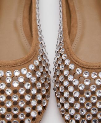 Women's Rhinestone Die-Cut Ballet Flats